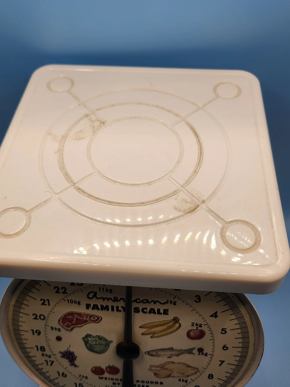 Vintage American Family Scale 25 lb White Metal Kitchen Food Farmhouse Decor